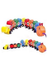 Wooden Toys Ahşap Ipli Tırtıl Tren-eğitici Sayılı Renkli Tren