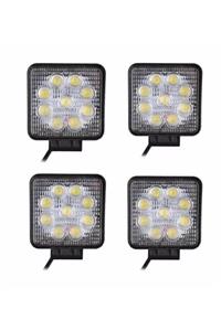 Forza Off Road Beyaz Işık Sis Farı Lambası 9 Led Kare 12-24 Volt 4 Adet