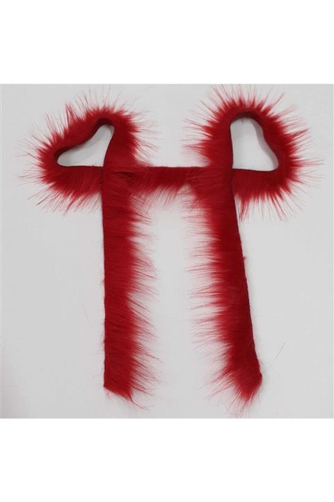 orhanucuzluk Kırmızı Kürk Şerit 1 Metre