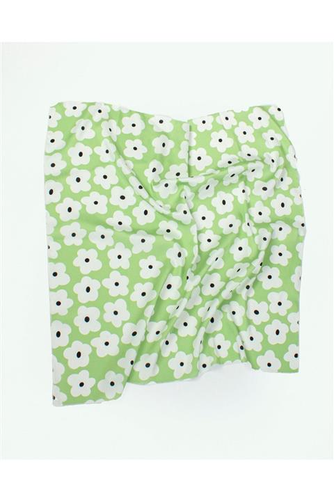 Juste Studio Yeşil Papatya Desen Bandana Fular