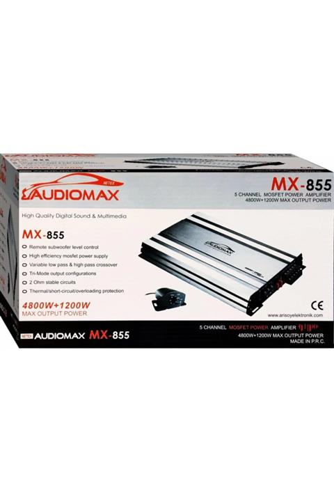 AUDİOMAX Audıomax Mx 855 Oto Anfisi (5 Kanal Bas Kontrollü)