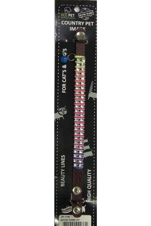 Pet Aksesuar Kitten Tasma Yavru Kedi Minik Irk Yavru Köpek Zilli Alıştırma Tasması - Parlak Taşlı