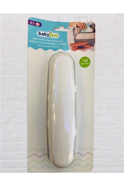 Babyjem Beyaz Çatal Kaşık Saklama Kabı Mat