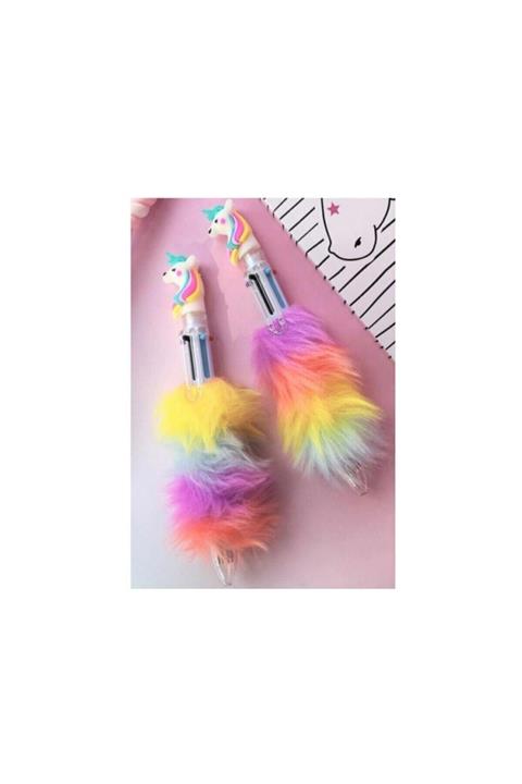 Mikro Unicorn Başlıklı Pelüş Tükenmez Kalem 6 Renk