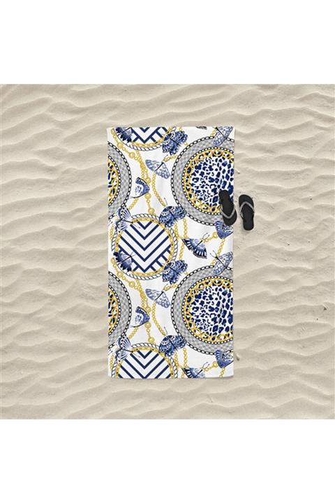 decoars Etnik Figürlü Özel Tasarım Plaj Havlusu