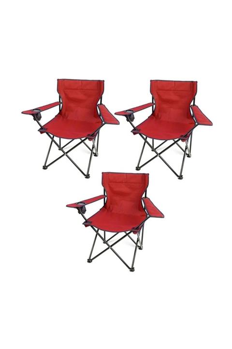 Moccastyle Kırmızı Rejisör Sandalye 3'lü