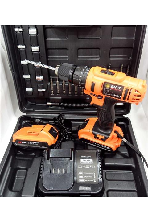 BANCO BN5 Öztürk Makine Bn 5 Şarjlı Matkap Vidalama 24 V 5 Ah Darbeli 26 Parça Set Hediyeli