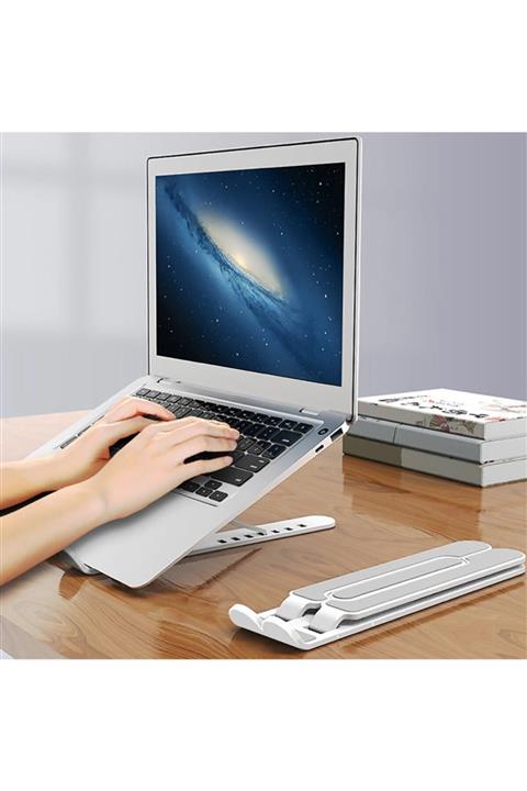 RiverWorld Ayarlanabilir Plastik Dizüstü Destek Tabanı Katlanabilir Taşınabilir Laptop Sehpası Yükse