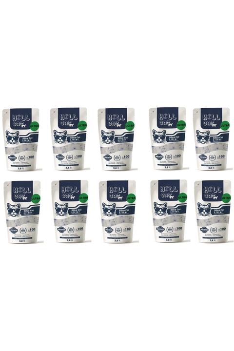 Millcat Tozsuz Silika Kedi Kumu - Idrar Kurutucu Mikrop Önleyici Kristal Kedi Kumu - 3,8 Lt X 10 Pkt