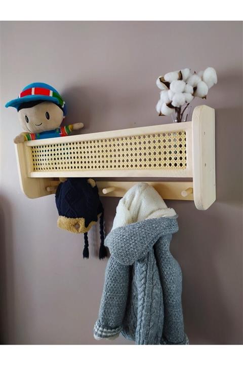 babyroomstore Hazeranlı Ahşap Askılık Raf