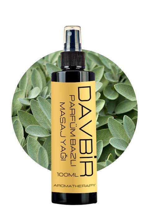 Davbir Adaçayı Kokulu Aromaterapi Masaj Yağı Nemlendirici Özel Formülasyon 100ml