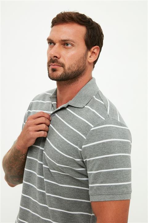 MANGO Man Erkek Gri Polo Yaka T-Shirt 67935948