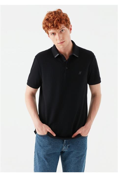 Mavi Erkek Siyah Pamuklu Polo Yaka T-shirt