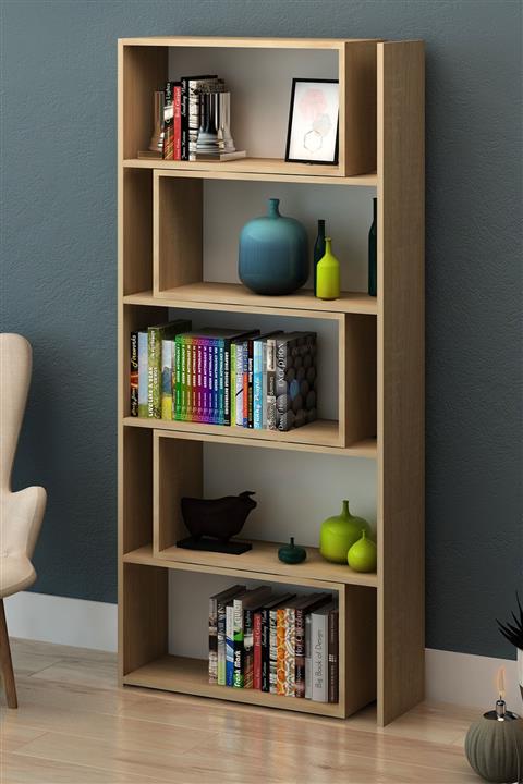 Fly Mobilya Fly Bruno Modüler Hareketli Kitaplık - Meşe