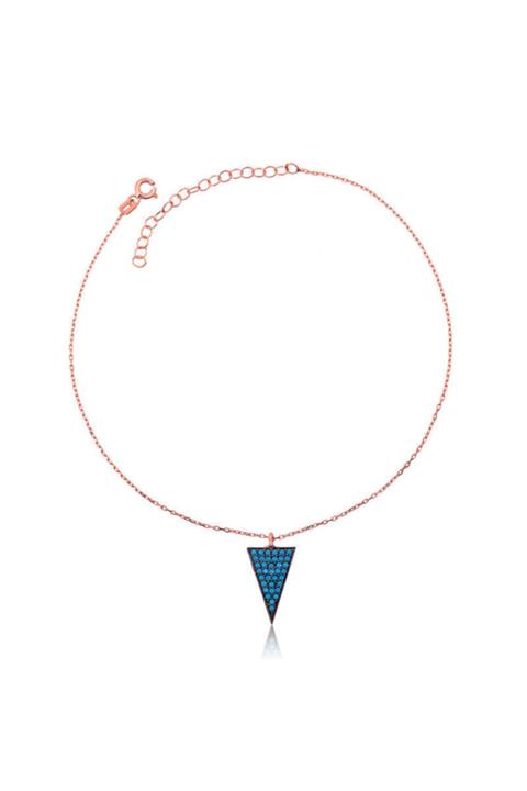 GÜMÜŞHAN Gümüş Mavi Üçgen Halhal