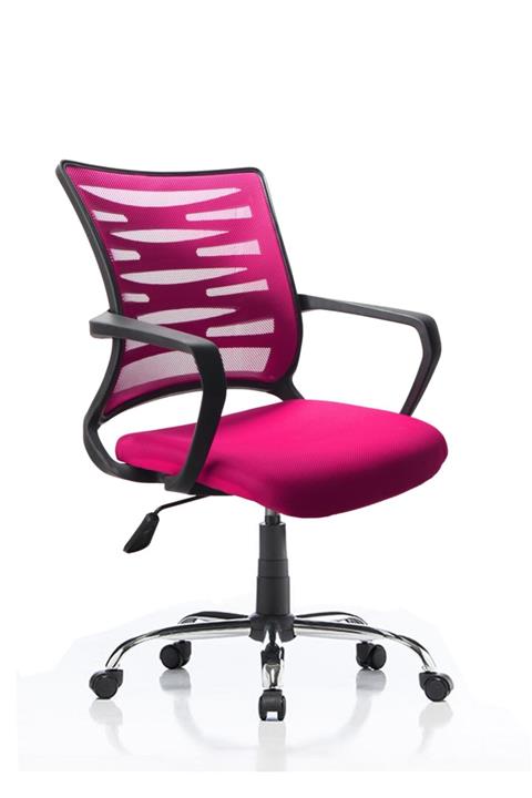 Remaks Rio Pembe Fileli Ofis Çalışma Koltuğu Bilgisayar Koltuğu Krom Ayaklı- Pembe