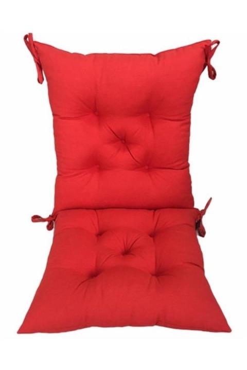 Bykutlay Home Collection Kırmızı Rengi Arkalıklı Sandalye Minderi 40*85