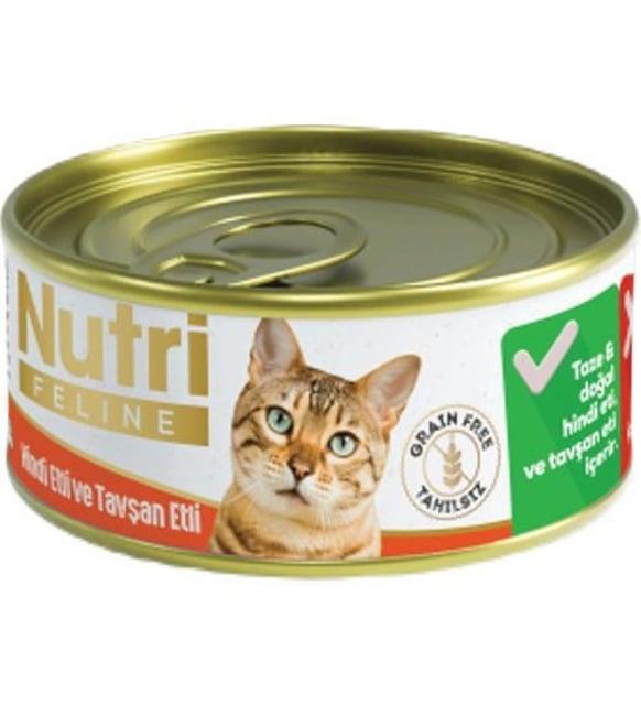 Nutri Feline Tahılsız Hindi Ve Tavşan Etli Kedi Konservesi 85 gr