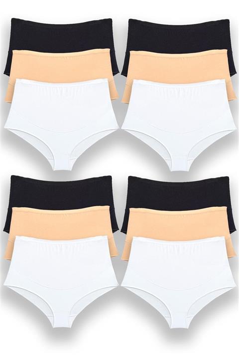 BSM 12'li Kadın Karışık Modal Geniş Rahat Kilot Hamile Külodu