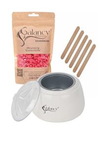 Galancy Soyulabilen Boncuk Ağda 250gr + Ağda Isıtıcı Makine + Spatula Seti