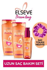 ELSEVE Dream Long Onarıcı Bakım Şampuanı 450 ml X2 & Dream Long Mükemmel Düz Pürüzsüzleştirici Serum