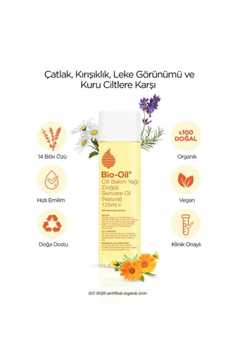 BioOil 14 Bitki Özü Içeren %100 Doğal Vegan Cilt Bakım Yağı 125 Ml