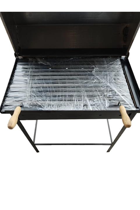 İklim 40x60 Bahçe Veranda Balkon Tipi Kömürlü Demir Mangal Yükseklik 75cm