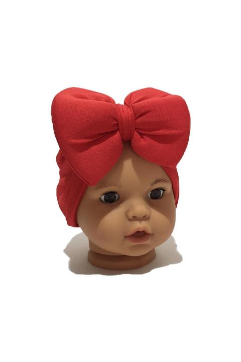 CILGIN BEBEK Kırmızı Bebek Fiyonklu Şapka Bone