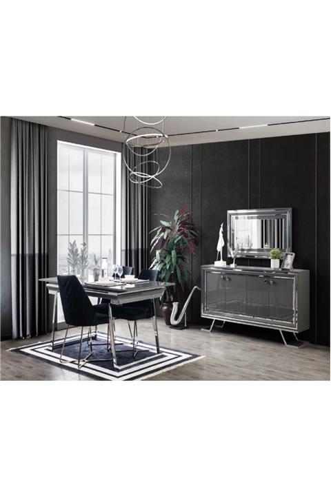 ERKAN GRUP MOBİLYA Asos Gri Yemek Odası Takımı