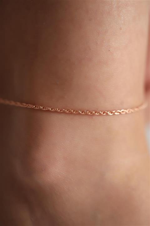 İzla Design Kadın Pembe Kaplama Gümüş Halhal