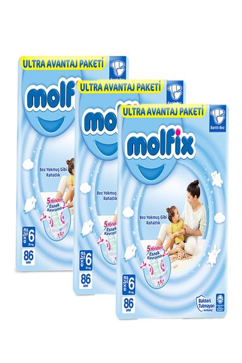 Molfix Bebek Bezi Ultra Avantaj Paketi Extra Large 6 no 86 lı x