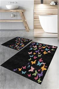 BiRKiLiM Banyo Halısı Ikili Klozet Takımı Paspas Dot-tk-hs-329