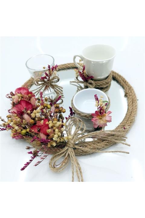 Lora Davet Damat Kahve Fincanı Tepsisi