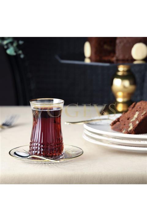 Vogevs Gold Şeritli Kristal Karaf Takımı