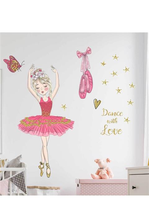 Canvartie Pembe Balerin Çocuk Odası Duvar Sticker