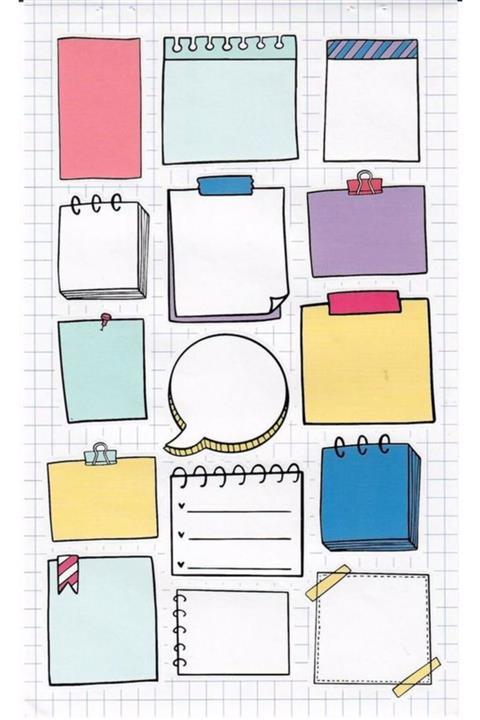 ZobarMarkt Not Defteri Defter Ajanda Planner Laptop Sticker Seti, A4