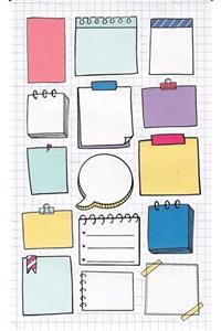 ZobarMarkt Not Defteri Defter Ajanda Planner Laptop Sticker Seti, A4