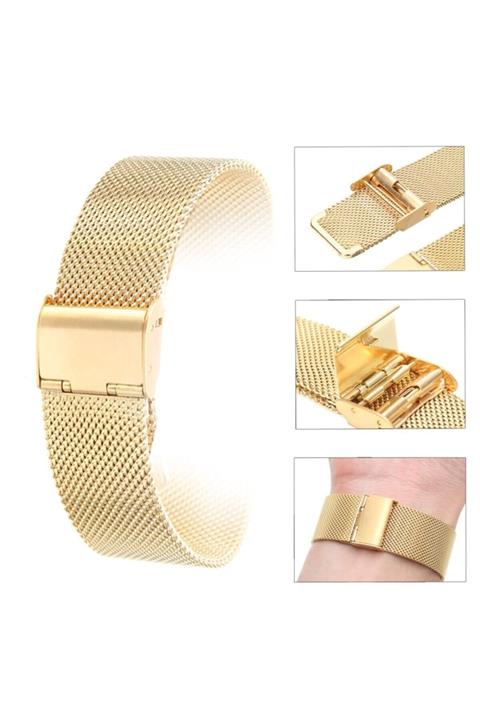 Fossil 16mm Genişlikte Ince Hasır Örgü Metal Saat Kordonu