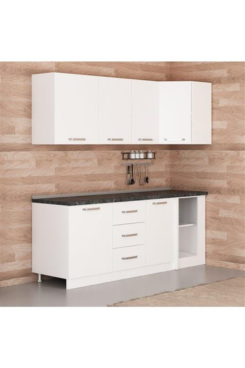 Minar 215cm Köşe Mutfak Dolabı - Beyaz K215-b2