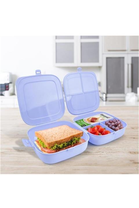 ntnrcpro Çift Kapaklı Beslenme Kabı Mavi