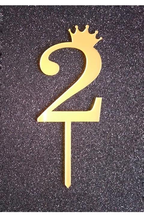 Pozitif Deco Happy Birthday Doğum Günü 2 Rakam Pleksi Pasta Süsü