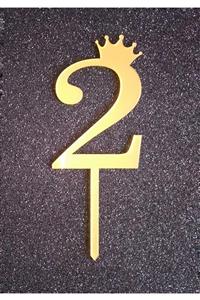 Pozitif Deco Happy Birthday Doğum Günü 2 Rakam Pleksi Pasta Süsü
