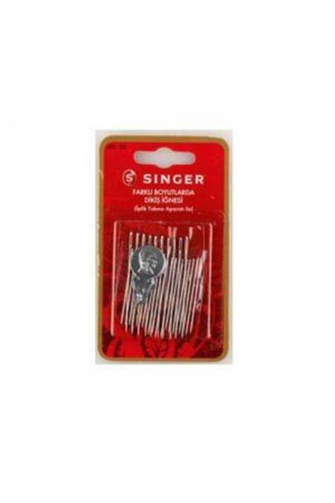 SİNGER Sınger Farklı Boyutlarda El Dikiş Iğnesi (30 Adet) Iplik Takma Aparatı Ile