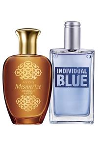 AVON Individual Blue Erkek Parfüm Ve Mesmerize Mystique Amber Edt 50 ml Kadın Parfüm 8681298010838