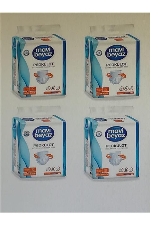 Mavi beyaz Ped Emici Külot Yetişkin Hasta Bezi(xlarge) Ekstra Büyük Boy 4x30=120 Kullanım