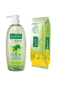 Komili Bebe Şampuanı Zeytinyağlı 750 ml ve Islak Mendil