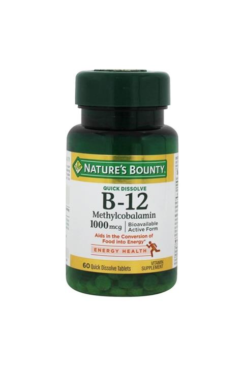 Nature's Bounty Vitamin B-12 Methylcobalamin 1000uq 60 Tablet Skt:01/2023