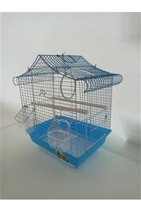 Qh Pet Cage Kuş Kafes Üçgen Çatılı 28x22x39 Mavi Muhabbet Kanarya