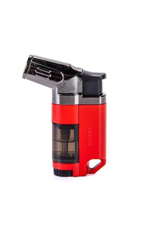 COHİBA Üç Torch Kırmızı Mini Masa Tipi Puro Çakmağı