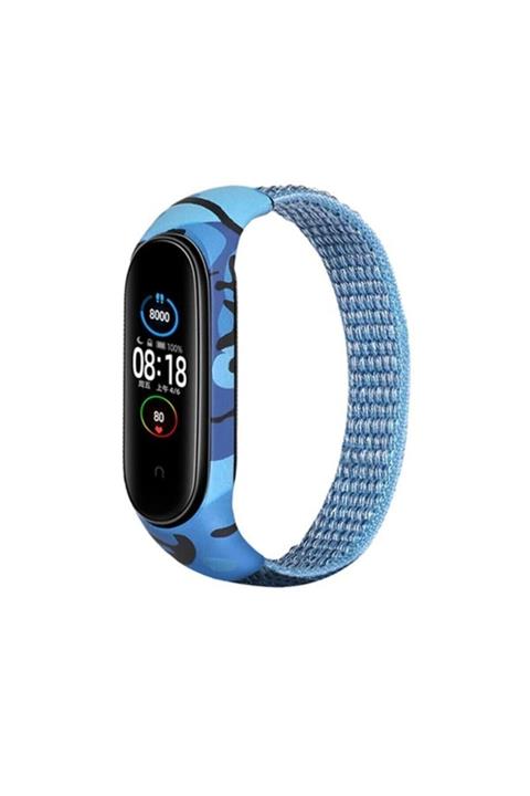 GTC Mi Band 3-4-5 Uyumlu Hasır Örgü Kamuflaj Desenli Kordon Kayış